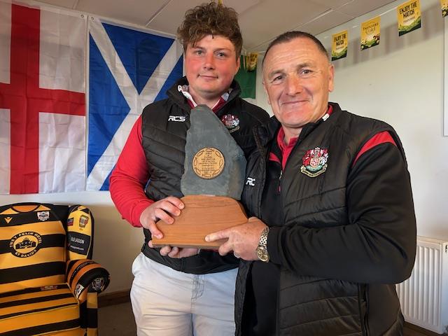 Lloyd Davies and Darrell Willington of Pembroke celebrate winning the Willington slate at St Davids Lloyd Davies and Darrell Willington of Pembroke celebrate winning the Willington slate at St Davids